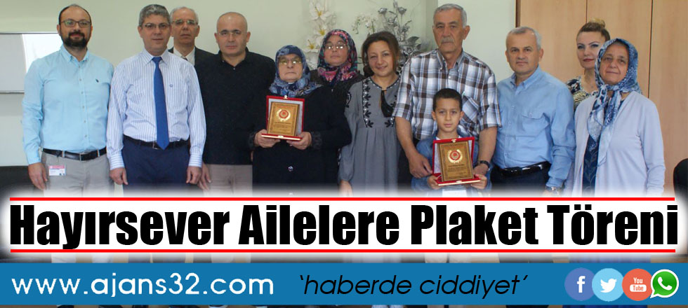Hayırsever Ailelere Plaket Töreni