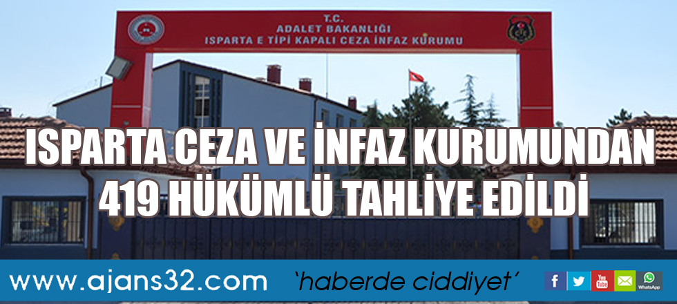 Isparta  Ceza ve İnfaz Kurumundan 419 Hükümlü Tahliye Edildi
