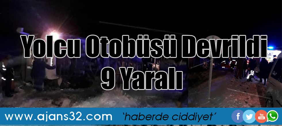 Yolcu Otobüsü Devrildi 9 Yaralı