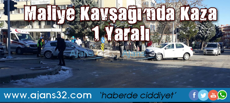Maliye Kavşağı'nda Kaza: 1 Yaralı