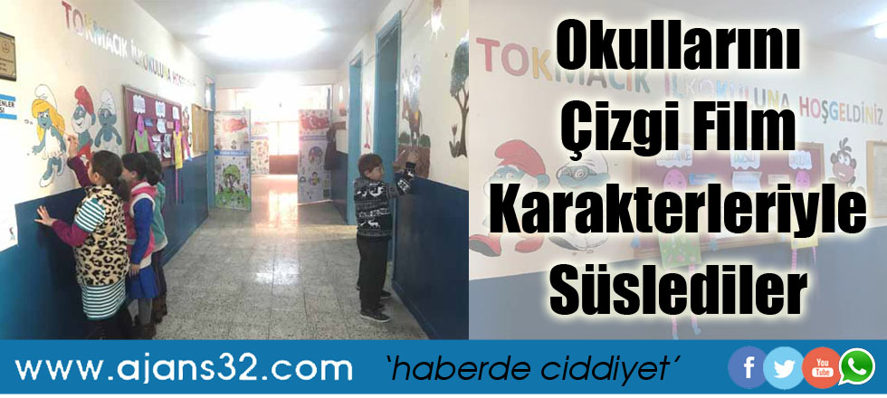 Okullarını Çizgi Film Karakterleriyle Süslediler