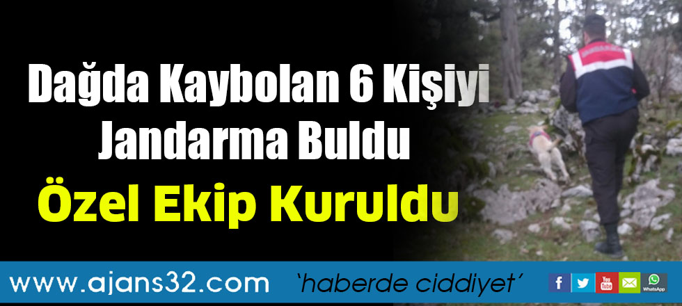 Dağda Kaybolan 6 Kişiyi Jandarma Buldu