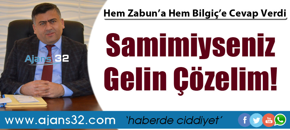 Yalçın'dan Zabun ve Bilgiç'e Cevap: Samimiyseniz...