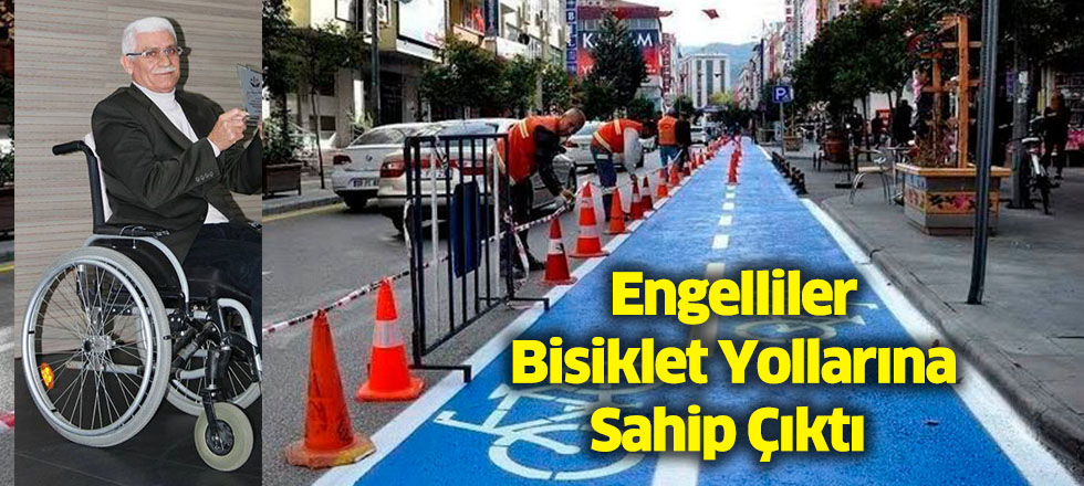 Engelliler Bisiklet Yollarına Sahip Çıktı