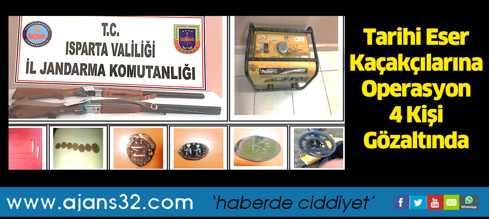 Tarihi Eser Kaçakçılarına Operasyon 4 Kişi Gözaltında