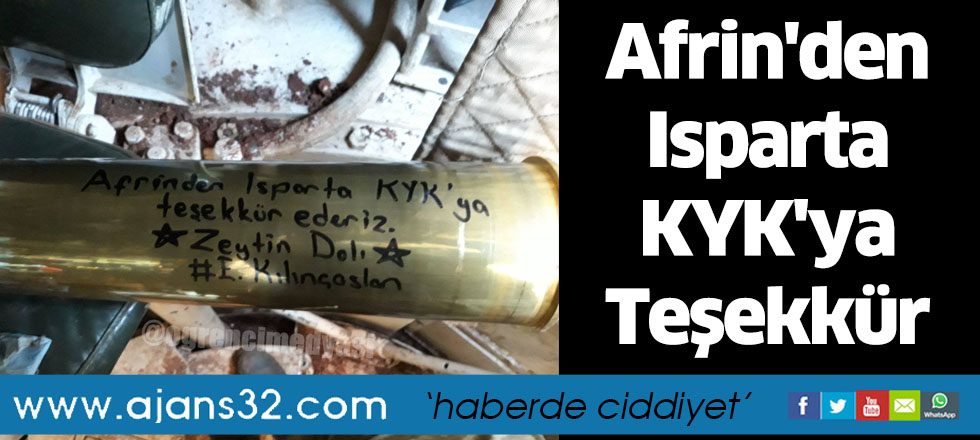 Afrin'den Isparta KYK'ya Teşekkür