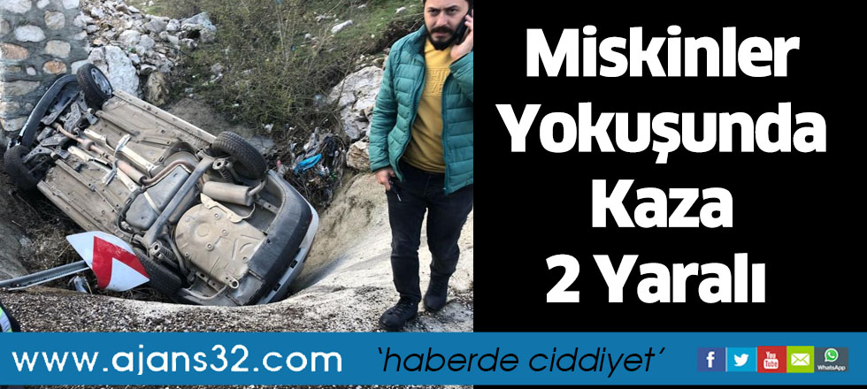 Miskinler Yokuşunda Kaza 2 Yaralı