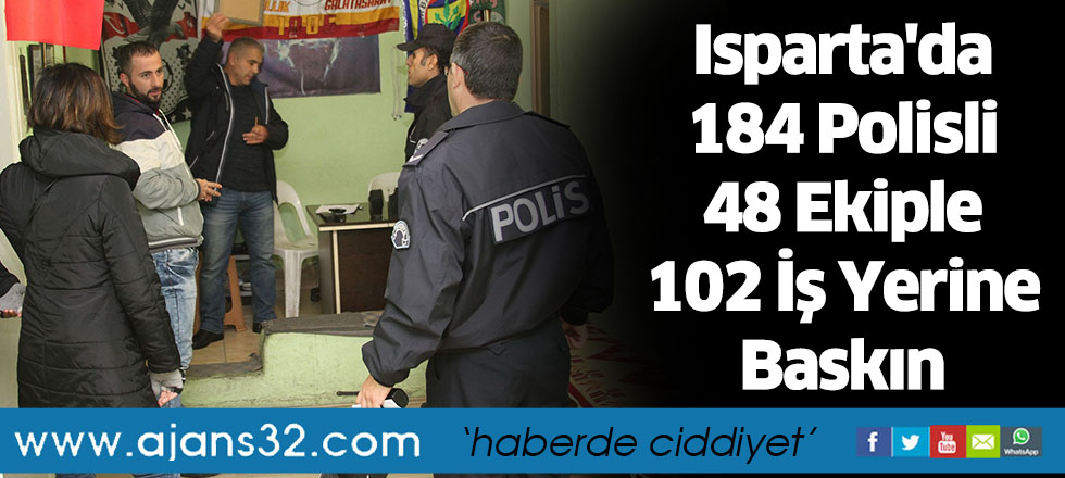 Isparta'da 184 Polisli 48 Ekiple 102 İş Yerine Baskın