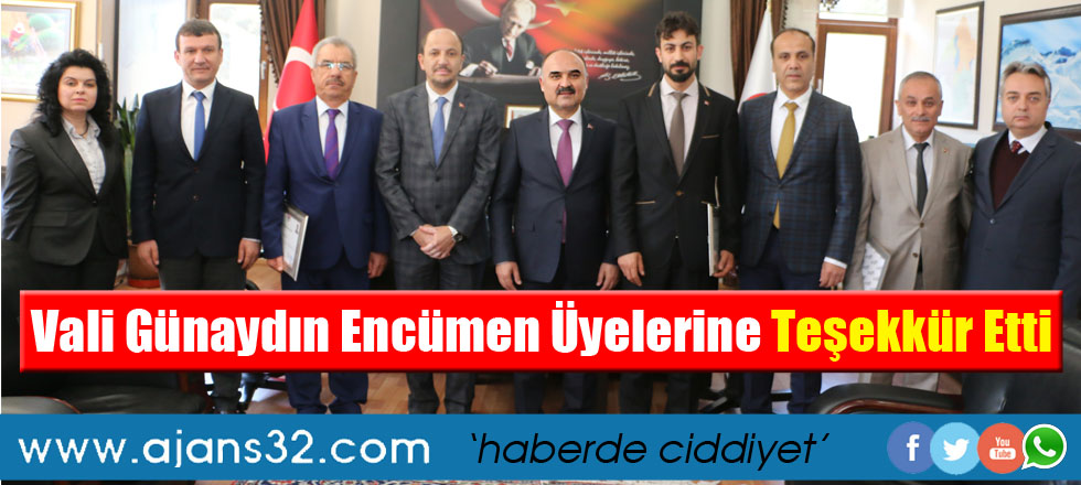 Vali Günaydın Encümen Üyelerine Teşekkür Etti