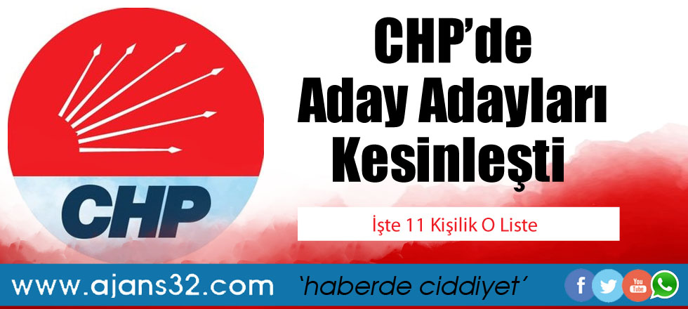 İşte CHP'nin Kesinleşen Aday Adayı Listesi