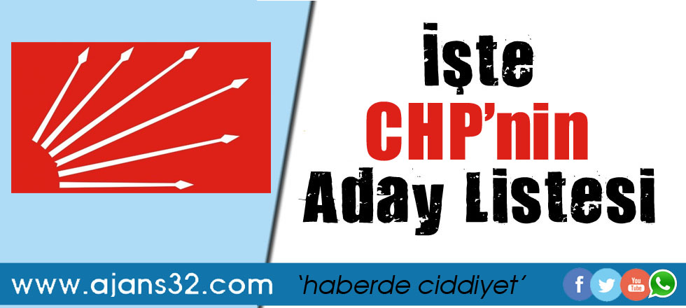 İşte CHP'nin Aday Listesi