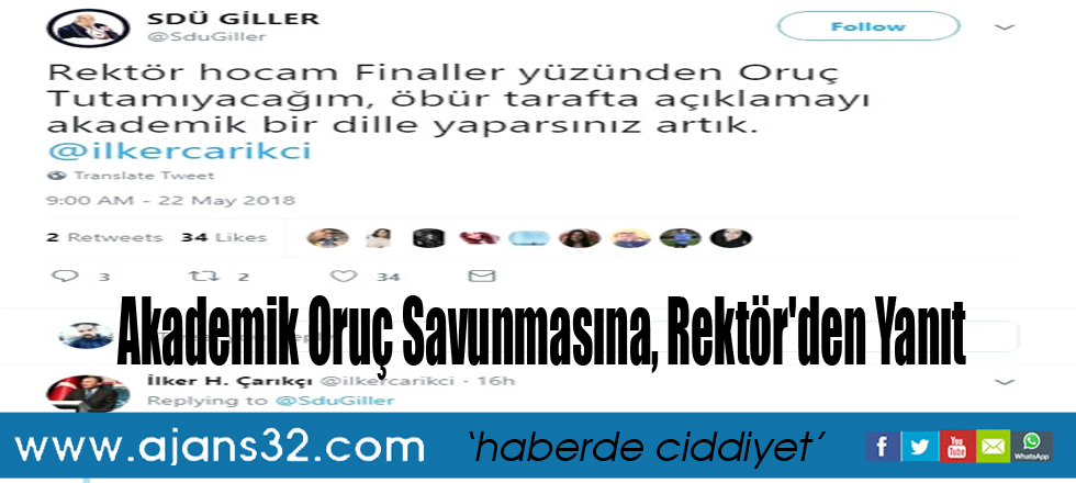 Sdü Öğrencisinin Akademik Oruç Savunmasına, Rektör'den Yanıt