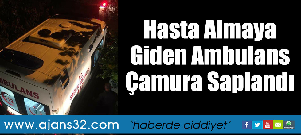 Hasta Almaya Giden Ambulans Çamura Saplandı