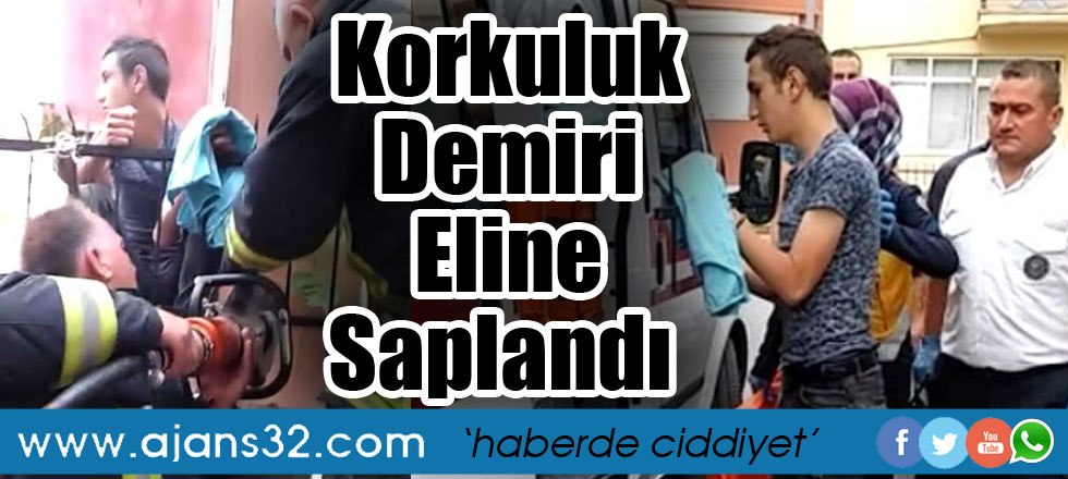Duvardan Atlamak İsterken Korkuluk Demiri Eline Saplandı