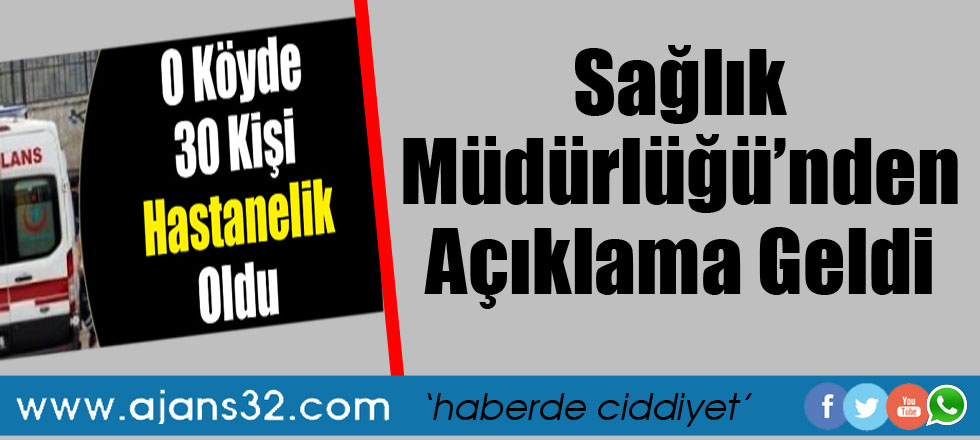 Sağlık Müdürlüğü'nden Açıklama Var!
