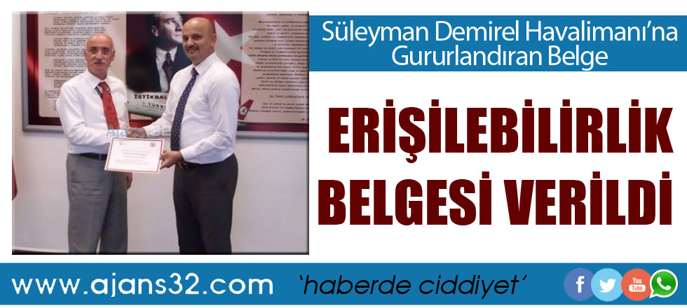SD Havalimanına Erişilebilirlik Belgesi Verildi