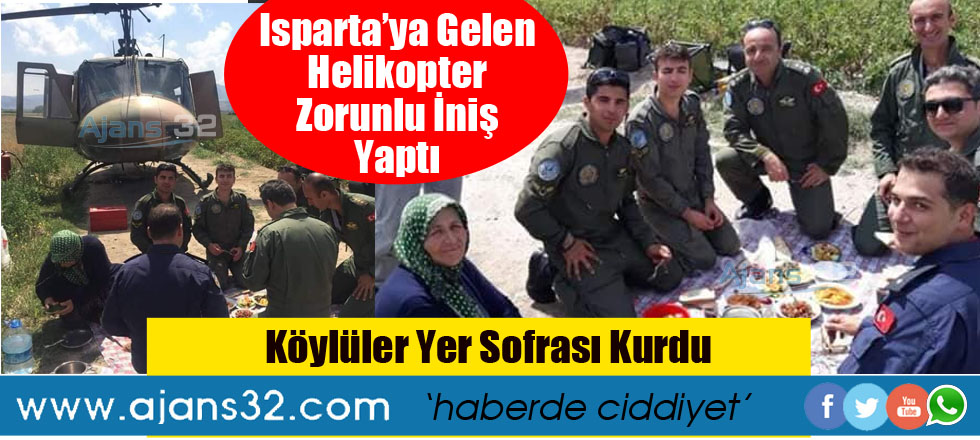 Isparta'ya Gelen Helikopter Zorunlu İniş Yaptı