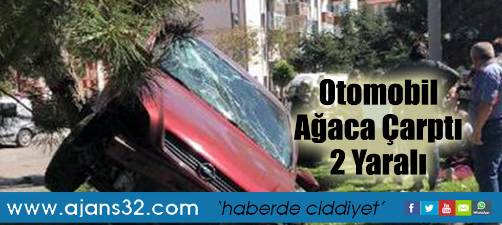 Otomobil Ağaca Çarptı 2 Yaralı