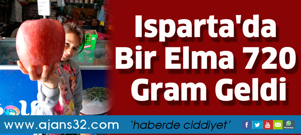 Isparta'da bir elma 720 gram geldi