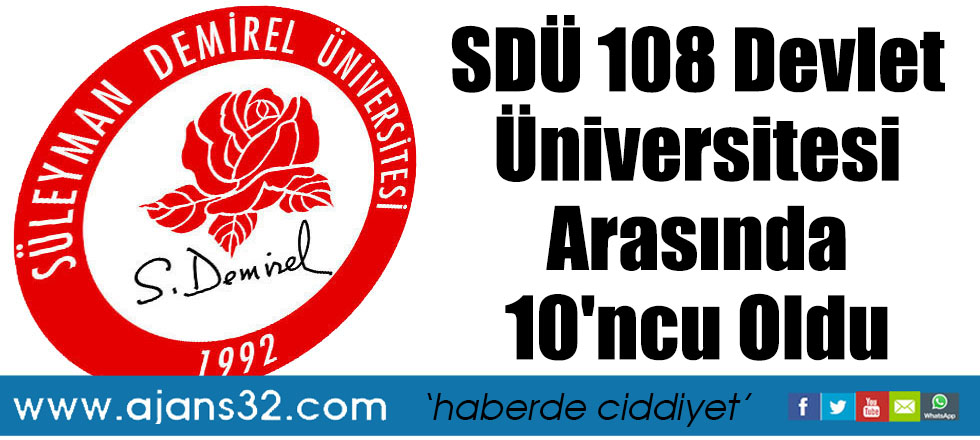 SDÜ 108 Devlet Üniversitesi Arasında 10'ncu Oldu
