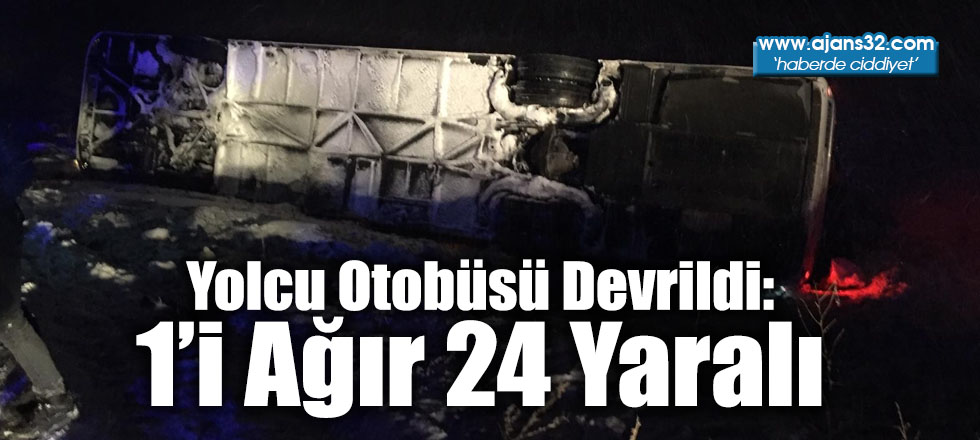 Yolcu Otobüsü Devrildi 1'i Ağır 24 Yaralı