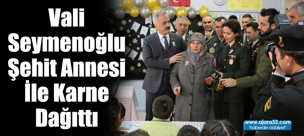 Vali Seymenoğlu Şehit Annesi İle Karne Dağıttı