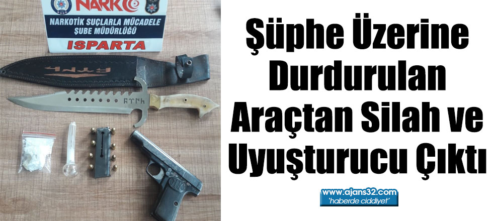 Şüphe Üzerine Durdurulan Araçtan Silah ve Uyuşturucu Çıktı