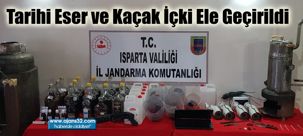 Tarihi Eser ve Kaçak İçki Ele Geçirildi