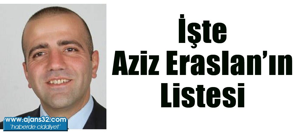 İşte Aziz Eraslan'ın Listesi