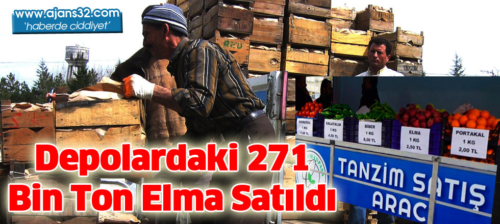 Depolardaki 271   bin ton Elma satıldı