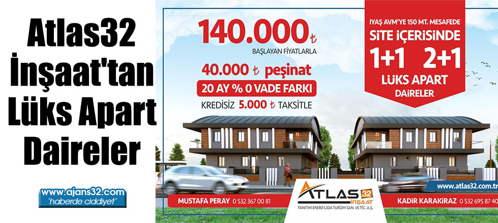 Atlas32 İnşaat'tan Lüks Apart Daireler