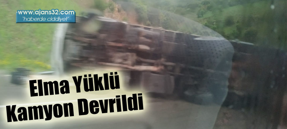 Elma Yüklü Kamyon Devrildi