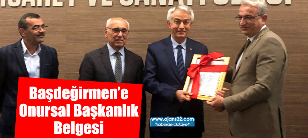 Başdeğirmen’e Onursal Başkanlık Belgesi