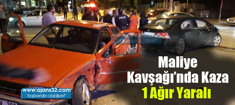 Maliye Kavşağı'nda Kaza: 1 Ağır Yaralı