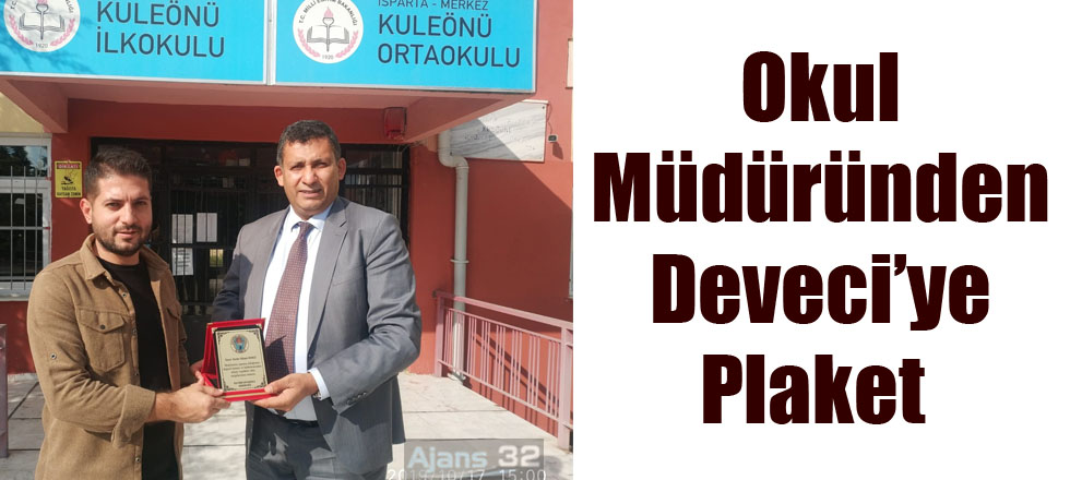 Okul Müdürü'nden Deveciye Plaket