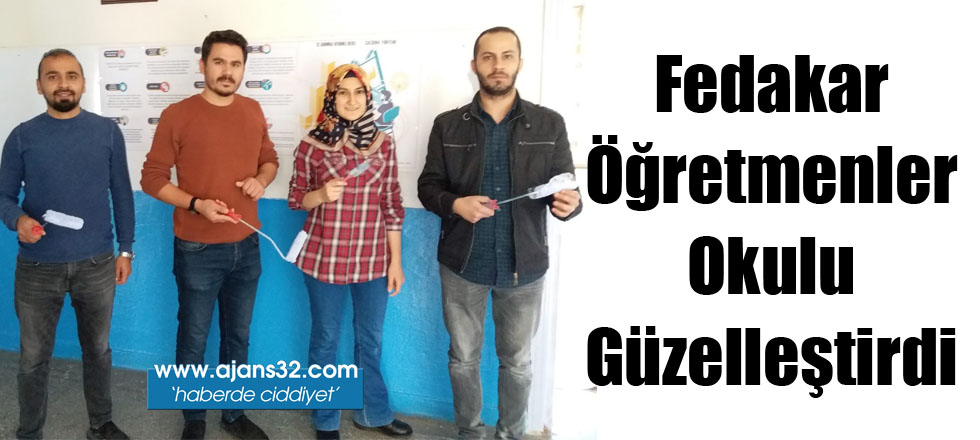 Fedakar Öğretmenler Okulu Güzelleştirdi