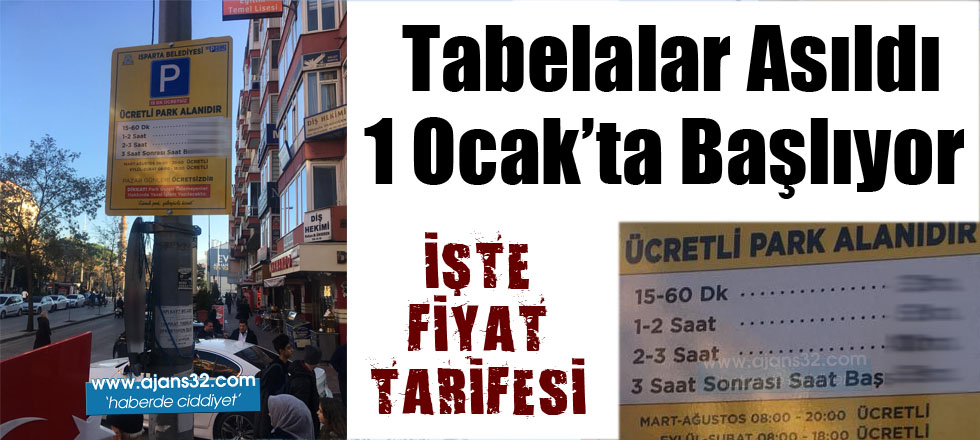 Tabelalar Asıldı 1 Ocak'ta Başlıyor