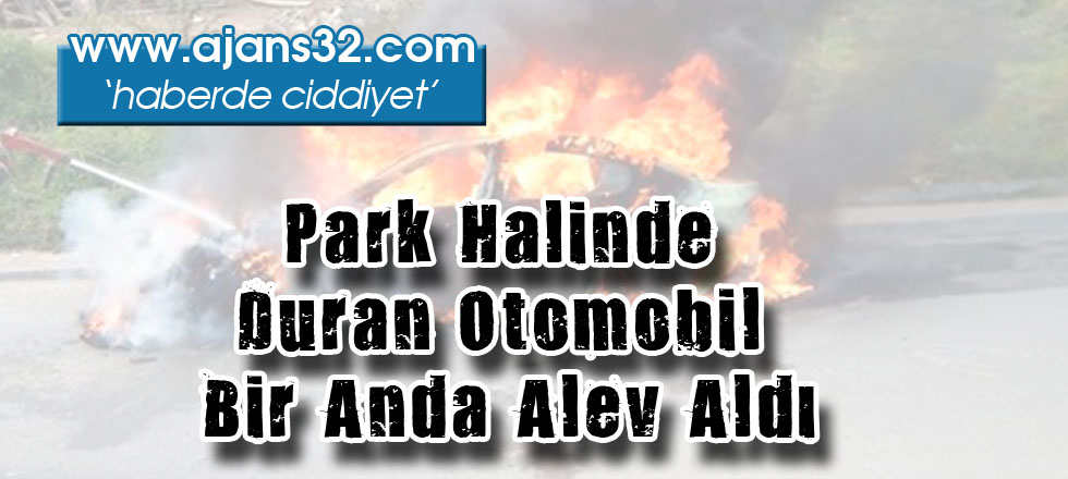 Park Halinde Duran Otomobil Bir Anda Alev Aldı