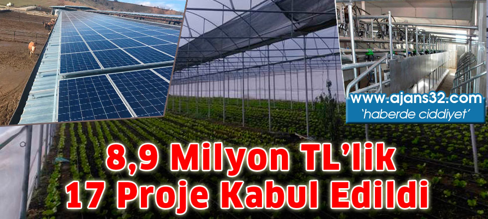 8,9 Milyon TL’lik  17 proje kabul edildi