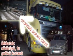 Tır Şoförü Faciayı Önledi