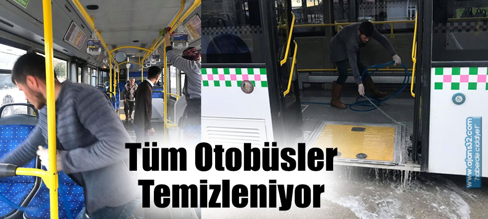 Tüm Otobüsler Temizleniyor