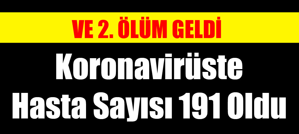 Koronavirüste Bilanço Ağırlaşıyor: 191 Vaka... 2. Ölüm