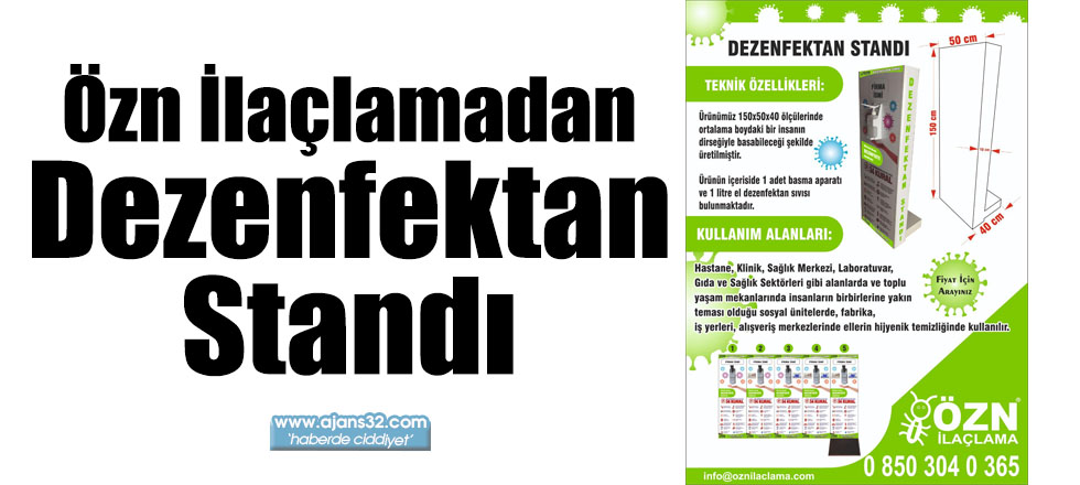 Özn İlaçlamadan Dezenfektan Standı