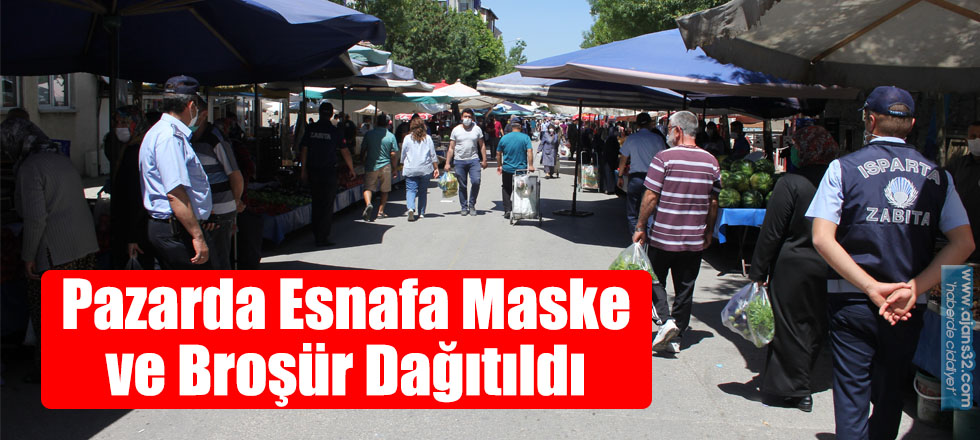 Pazarda Esnafa Maske ve Broşür Dağıtıldı