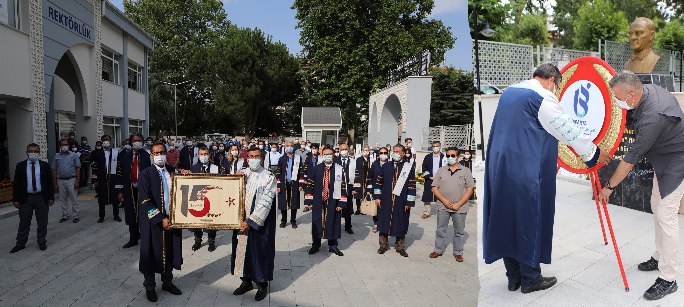 ISUBÜ’de 15 Temmuz Anısına Çelenk Koyma Töreni Gerçekleştirildi