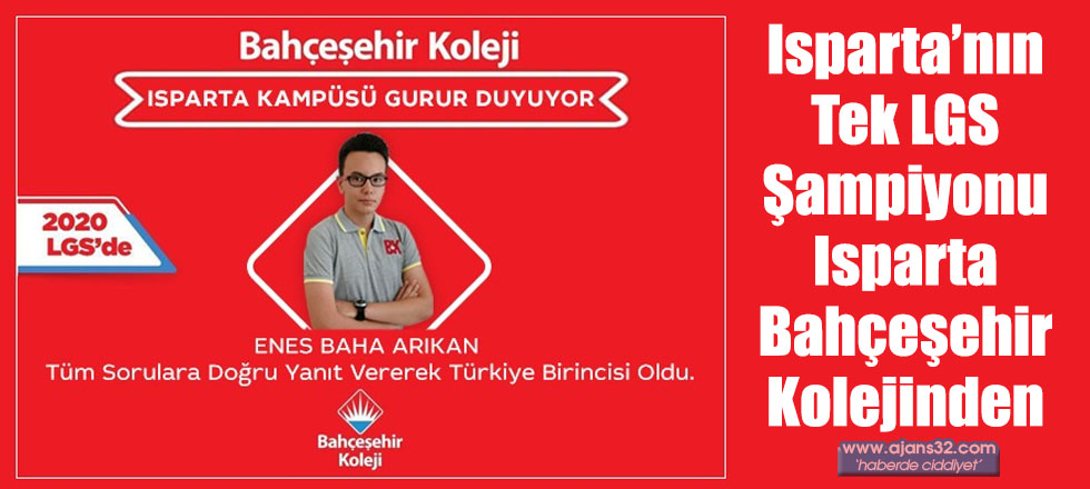 Isparta’nın Tek LGS Şampiyonu Isparta Bahçeşehir Kolejinden