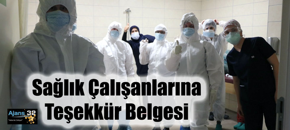 Sağlık Çalışanlarına Teşekkür Belgesi