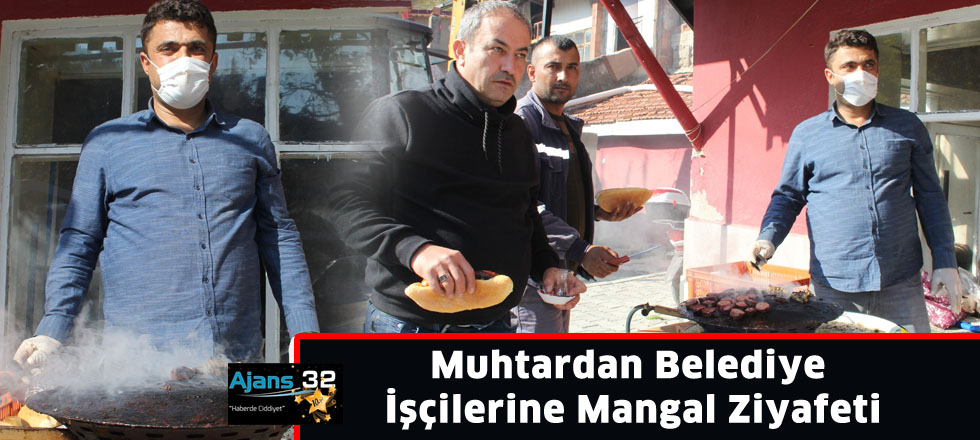 Muhtardan Belediye İşçilerine Mangal Ziyafeti