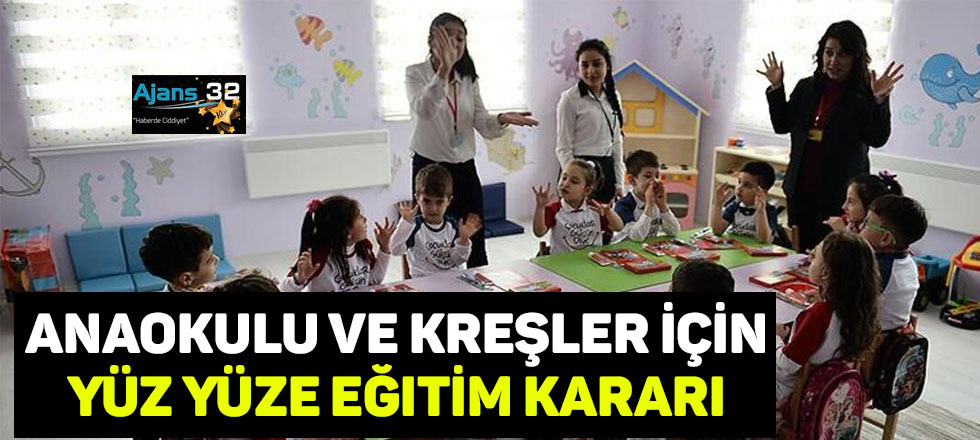 Anaokulu ve Kreşler İçin Yüz Yüze Eğitim Kararı