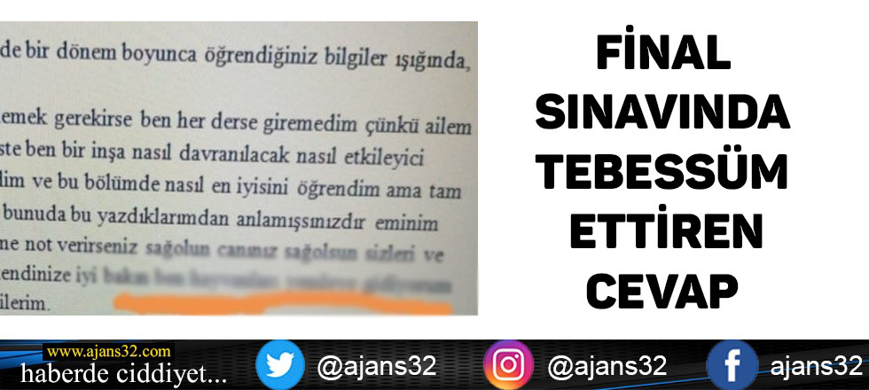 Final Sınavında Tebessüm Ettiren Cevap